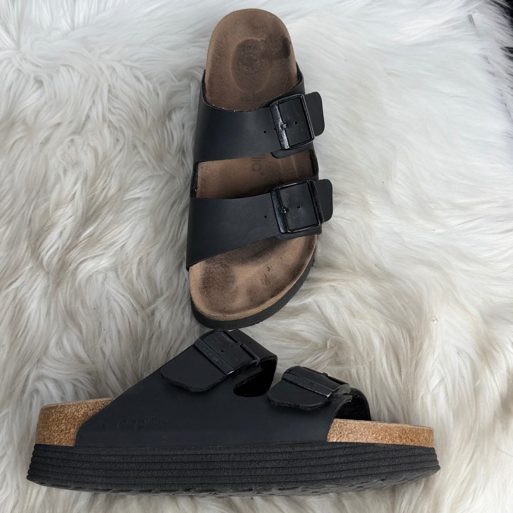 Papillio by Birkenstock Arizona Platform Sandals Black Size 38 L7 M5
